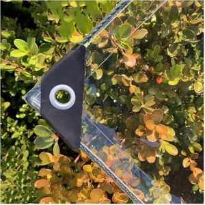 B&acirc;che &eacute;tanche Transparente 420g/m&sup2;, 0.3mm Epaisse Multifonction PVC Protection Baches avec &oelig;illets, pour Piscine, Jardin, Voiture, Mobilier, Inclure Corde et Serre-c&acirc;bles (1.5x6M) (YAN ZHEN Shop, neuf)