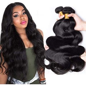TNICE Tissage Naturel Cheveux Humain Ondulé Meche Bresilienne Bouclee 12 14 16 pouces Tissage Bresilien en lot Cheveux Naturel Humain Extension Cheveux Naturel (TNICE, neuf)