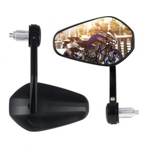 LOKLISUM Rétroviseurs de Guidon de Moto avec Homologué E, 7/8" 22mm Aluminium Rétroviseurs Latéral Universels Compatible avec Scooter Roller ATV Z650 XSR900 Z900 R6 FZ09 FZ07 SV650 CB125R GSR600 (HOISUM, neuf)