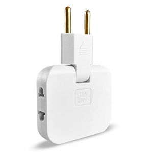 Multiprise Plate Derriere Meuble avec 3 Prises | Prise Plate avec Connexion Pivotante à 180 | Multiprise Murale avec Adaptateur EU-US | Prise Multiple 16A / 250V | Multiprise Extra Plate | Multiprises (Rainbow185, neuf)