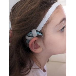 Bandeau antiderapant pour implant et prothese auditive taille ajustable (Blanc, Taille ajustable) (SOFIZZE, neuf)