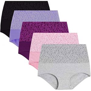 Sonnena Lot De 5 Culotte Antibactérienne Culotte dim Femme Coton Culotte Anti Fuite Culotte Gainante Femme Ventre Plat Culotte Femme sans Couture Culotte Menstruelle Culotte Taille Haute (extensivc, neuf)