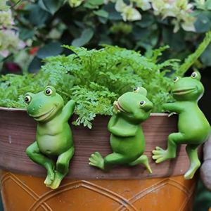 Youery Lot de 3 grenouilles suspendues mignonnes - D&eacute;coration de jardin - Statue de grenouille - Mini &eacute;tang - Mini &eacute;tang - Pour bassin de terrasse, bassin, bac &agrave; plantes, jardin, balcon (Youery, neuf)