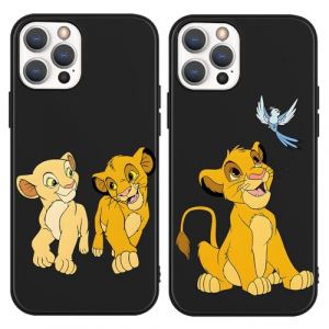 nurkorki [2 Pack Noir Coque pour iPhone 11 6,1,&Eacute;tui avec Mignon Lion Anime Motif Animaux,Mince Silicone Souple TPU Bumper Housse Antichoc Protection Case Cover pour iPhone 11,Design (Mahood GO Floral LTD, neuf)