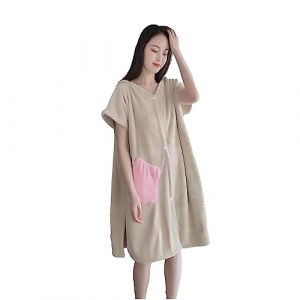 SJTJSPX Peignoir de Bain Microfibre Serviettes de Bain Serviette de Poncho Capuchon Robe de Chambre Femme Fille S&eacute;chage Rapide Peignoir Court Manche Drap de Bain Serviettes Plage Surf (QIQIXINXINZI, neuf)