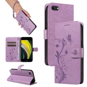 SRISHP Coque pour iPhone SE 2022 / iPhone SE 2020 / iPhone 8 / iPhone 7 / iPhone 6, Housse Etui Portefeuille Cuir PU, Magn&eacute;tique &Eacute;tui de Protection Compatible avec iPhone SE 2022 / SE 2020, Violet (THRION, neuf)