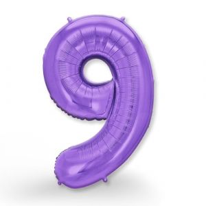 FUNXGO&reg; Ballon G&eacute;ant Num&eacute;ro 9 Violet - Ballon d&eacute;coration anniversaire 9 ans - D&eacute;co anniversaire 9 ans fille ou gar&ccedil;on - Gonflables &agrave; l'H&eacute;lium - Id&eacute;al pour F&ecirc;tes Filles et Gar&ccedil;ons (Max International GmbH, neuf)