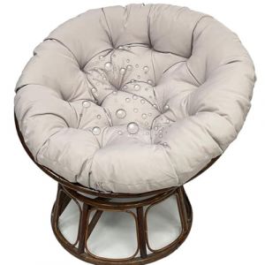JORTUIO Coussin De Chaise Papasan Extérieur, Coussin de Siège Jardin Imperméable, Coussin Épais pour Chaise Suspendue Rond,Confortable,Amovible extérieur/intérieur(Gris Clair,120x120cm) (Danansentt Shop, neuf)