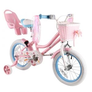 RULLY V&eacute;lo 18" Daisy pour Fille 5-9 Ans &ndash; V&eacute;lo Enfant avec roulettes, B&eacute;quille et Panier &ndash; Couleur Rose (Rully Bike, neuf)