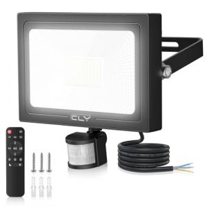 CLY Projecteur Led Exterieur Detecteur de Mouvement 60W, 5640LM Eclairage Exterieur avec Detecteur T&eacute;l&eacute;commande 10 Luminosit&eacute; Spot Led Ext&eacute;rieur avec D&eacute;tecteur Blanc Froid, &Eacute;tanche IP66 pour Garage (kelazhineng-Direct, neuf)