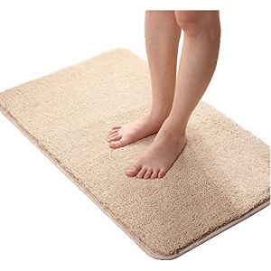 LiGG LiGG Tapis de bain absorbant et antidérapant Tapis pour salle de bain Couleur unie, Polyester, beige, 50 x 80 cm (yuan ying MAYY, neuf)