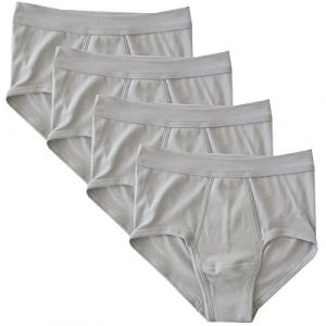 HERMKO 3240 Lot de 4 Slip Homme avec Ouverture Fine côte en 100% Coton Biologique Lavable à 60°C - Beaucoup Couleurs, Taille:2 (S), Couleur:Gris (HERMKO, neuf)