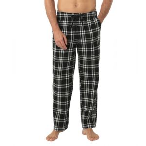 LAPASA Pantalon de Pyjama Homme 100% Flanelle de Coton Bas de Pyjama & de D&eacute;tente Maison Automne/Hiver M39 Noir & Blanc (Flanelle) XL (LAPASA-FR, neuf)