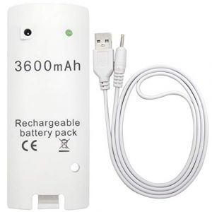 OSTENT Batterie Rechargeable 3600mAh Câble de Charge pour télécommande Nintendo Wii - Blanc (OSTENT, neuf)