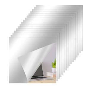 ASSRECT 16 Pièces Miroir Acrylique Autocollant 15 x 15cm Miroir Collant Mural Flexible Miroir Adhésif Porte Placard Autocollant Mural Décorative Auto Adhésifs pour Salle Bain Salon Chambre (ASSRECT, neuf)