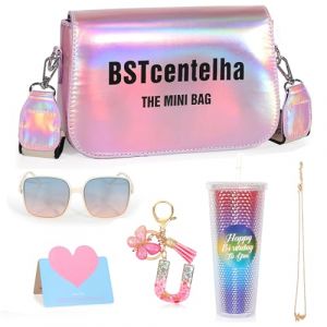BSTcentelha Cadeaux d'anniversaire personnalis&eacute;s pour Les Filles &acirc;g&eacute;es de 8, 9,10,11,12,13,14,15Ans | Bouteille d'eau d'arc-en-Ciel,Lunettes de Soleil,Porte-cl&eacute;s,Sac &agrave; bandouli&egrave;re, Cadeaux pour filles (BST Mall, neuf)