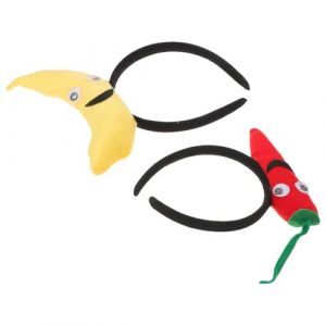 Healifty Lot de 4 Serrage-T&ecirc;tes &agrave; Fruits Artificiels Banane et Piment Bandeaux de F&ecirc;te pour Femmes L&eacute;gers et Confortables Accessoires de D&eacute;guisement Halloween et Cosplay Bandeaux &agrave; (Madonna Tied, neuf)