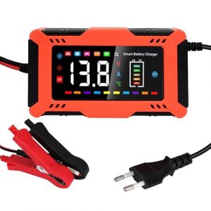 Chargeur Batterie Voitures Moto 12V 6A, Maintien de Charge Batterie Intelligent en 9 &eacute;tapes avec R&eacute;paration Automatique, pour Camion AGM Gel SLA Start/Stop Plomb-Acide Lifepo4 (4Ah-100Ah) (Focomile, neuf)