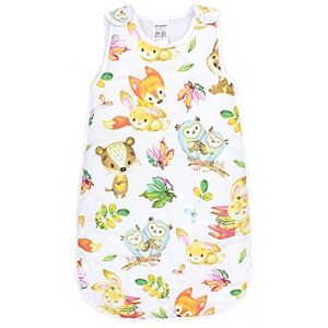 TupTam Gigoteuse Bébé 2.5 TOG – Turbulette Toutes Saisons Sans Manches avec Fermeture Éclair Latérale, Renard Hibou Lapin, 56-62 (LotteStyle, neuf)