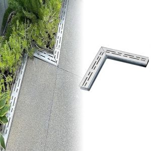 ZASEZOD Caniveau Ext&eacute;rieur en Acier Inoxydable 304, Grille d&rsquo;&Eacute;vacuation Eau Pluviale, Grille de Drainage Sol pour Terrasse, Balcon, Jardin, All&eacute;e, Cour(B -250X50X50mm) (ZDS-SHOP, neuf)