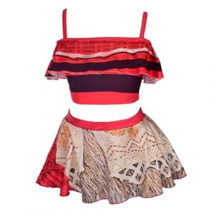 Lito Angels Tankini Maillot de Bain Jupette 2 Pieces pour Enfant Filles, Robe de Bain &eacute;t&eacute; avec Volant, Taille 4-5 Ans, Rouge (Lito Angels FR, neuf)