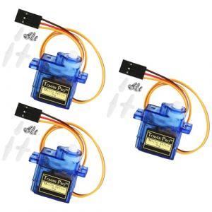 HOTUT Micro Servo, 3 Pcs Moteur Servo Torque Engrenage Métallique,12g Micro Servomoteur 180° Léger Servo Numérique Servo pour RC Robot, Avion, Voiture Compatible avec Arduino and Raspberry Pi (AomigEU, neuf)