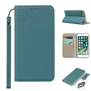 Cavor Coque Compatible avec iPhone 7/8/SE 2020/SE 2022 Etui avec Cordon,Cuir véritable Flip Portefeuille Étui en Cuir,[3 Porte Cartes][Magnetique][RFID Blocker],Protection Housse - Bleu Ciel (Copmob, neuf)