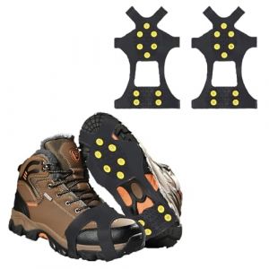 Crampons Antid&eacute;rapants 2 pcs, 10 Clous Crampon Botte Neige, 34-39, Glace Neige Traction Crampons, Inoxydable Crampons, Crampons Neige Chaussures, pour Chaussures de Randonn&eacute;e et Jogging en Hiver (M) (Suna-EU, neuf)