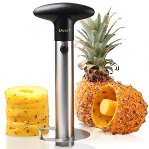 Deiss PRO Dévideur d’Ananas (Coupe-Ananas) – 2 en 1 Coupe & Trancheur Ananas en Acier Inoxydable – Faites des tranches d'ananas parfaits et sans gâchis – Lavable au lave-vaisselle (DeissKitchenware, neuf)