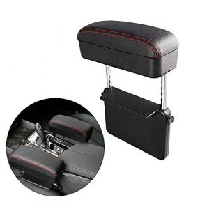 Muchkey Accoudoir de Voiture Universel Accoudoir Central Accoudoir Console en Cuir Synth&eacute;tique Bo&icirc;te de Rangement pour Voiture Accoudoir Console Centrale Accoudoirs Noir&Rouge(1PC) (Muchkey, neuf)