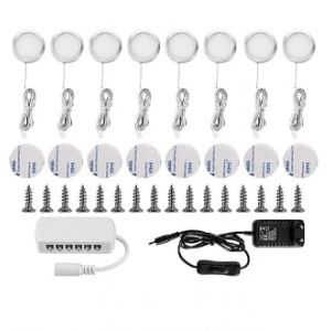 Lightess Eclairage LED Cuisine Sous Meuble 8 Er Lampe De Placard Lumiere Cuisine Sous Meuble Spot Cuisine Lumière Armoire Pour Escalier Cabinet Penderie Entrée Couloir Toilette Bar Blanc Neutre (Ugccine, neuf)