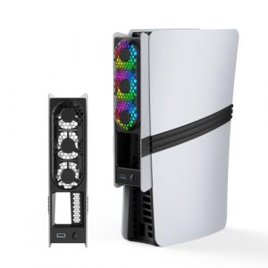 Ventilateur de refroidissement pour ps5 Pro / ps5 Slim, refroidisseur de ventilateur externe ventilateur silencieux pour PlayStation 5 Pro/Slim disc et Digital Edition (Noir) (binzaixinxf, neuf)