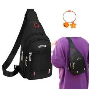 Sacoche Homme Bandouliere,Sac de Poitrine Homme,Sacoche Bandouli&egrave;re,Sac &agrave; Bandouli&egrave;re Imperm&eacute;able,Sacs &agrave; dos Port&eacute; Travers,pour Voyage,Randonn&eacute;e,Sport,L&eacute;ger et &Eacute;tanche,Noire (Vinne Lean, neuf)