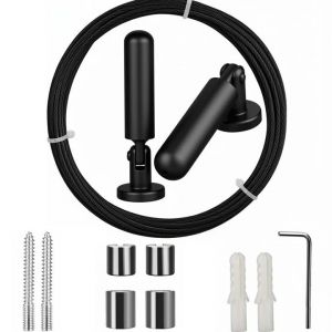 5M Tringle A Rideaux Kit, C&acirc;ble en Acier pour Rideau, pour Rideau, Corde &agrave; Linge, Fil De Tension, Fil Photo, Rideaux De Douche, Corde &agrave; Rideau, D&eacute;coration Murale d'art de P&eacute;pini&egrave;re (ZIPPYPICKS, neuf)