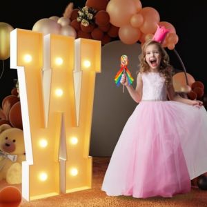 Lettre W géante lumineuse à DEL de 120 cm, panneau lumineux en mosaïque pour chapiteau lumineux, lettres LED pour Saint-Valentin, anniversaire, Noël, Nouvel An (heyejiaxin, neuf)