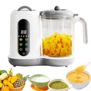 Robot Cuiseur Mixeur pour Bébés, Cuiseur Mixeur Multifonctions, Robot Cuiseur Bebe, Cuisson et Mixage Automatiques, Vapeur, Pulse, Stérilise, Nettoyage Automatique, Écran Tactile, 400ML (WHKCLTDD, neuf)
