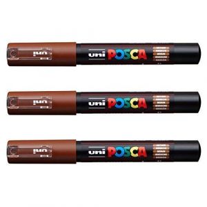 Posca Lot de 3 marqueurs PC-1M Uni-Ball (gamme complète de 22 couleurs disponibles) (Ponera, neuf)