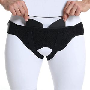 Ceinture hernie inguinale homme: bilatéral. Ceinture pour hernie inguinale réglable. Ceinture orthopédique: slip hernie inguinale élastique. Slip herniaire homme avec 2 coussinets de compression (XL) (PheroStore, neuf)