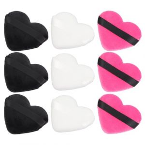 ULTECHNOVO 9 pi&egrave;ces Puff Maquillage Visage C&oelig;ur Ultra Doux &Eacute;ponge Poudre Fond de Teint Portable pour Femmes (Chad Bi, neuf)