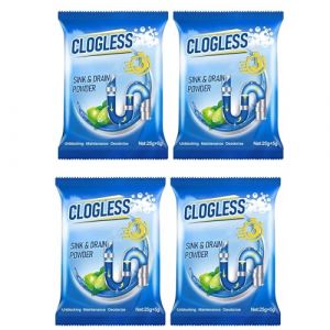 Poudre de Nettoyage de Tuyaux,Poudre de Nettoyage pour Tuyaux de Cuisine,Pipe Clean Powder,Nettoyeur de Canalisations D'évier,Poudre de Canalisation,Outil de Nettoyage en Poudre Portable (Qinuurod, neuf)