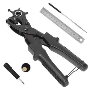 Pince Trou Ceinture Cuir, RèGle Ronde De 6 Pouces, Pince Perforatrice Cuir,Tige De Meulage En Acier Noire, Appareil Trou Ceinture, Chaussures, Tissu, Projets De Bricolage Et D'Artisanat. (ESCUM ALTO SHOP S.R.L., neuf)