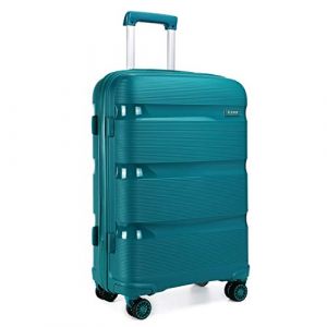 Kono Valise Trolley Grande Taille 76 cm Valise Rigide Enregistrement en Polypropyl&egrave;ne L&eacute;gere &agrave; 4 roulettes avec Serrure TSA Int&eacute;gr&eacute; 100L (Turquoise) (Halterner Technologie GmbH, neuf)