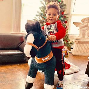 PonyCycle Officiel Classique U Série Montez sur Un Cheval Jouet Peluche Animaux promeneurs Cheval Noir pour Les Enfants de 3 à 5 Ans Petite Taille U326 (PonyCycle NL, neuf)