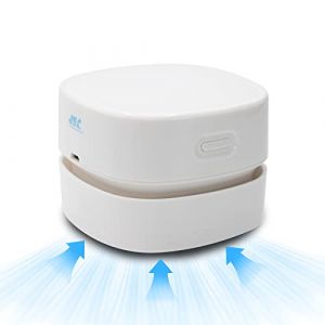 SIC Mini Aspirateur De Bureau, Aspirateur De Bureau Rechargeable sans Fil, Balayeuse &Agrave; Crayons, Copeaux De Caoutchouc, Confettis, Clavier, Voiture, Bureau (Blanc) (ATMERCATO, neuf)