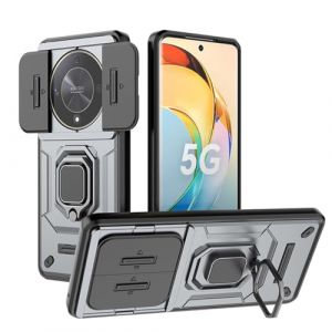 UPLAI Coque pour Honor Magic 6 Lite 5G (Magic6 Lite), Antichoc Armure Silicone Housse avec Glisser Cam&eacute;ra Cover et 360&deg; Rotatif M&eacute;tal Anneau Support, Prime TPU + PC Durable &Eacute;tui. Gris (UPINLY, neuf)