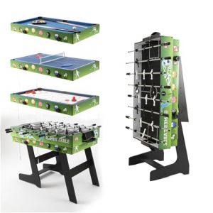 HLC 4 en 1 Table multijeux Billard/Ping-Pong/BabyFoot/Hockey pour Enfants et Adultes - Multi-Jeux Parfait pour Cadeaux d'anniversaire et Fêtes - Divertissement à Domicile (XHLC Hyper Patio, neuf)