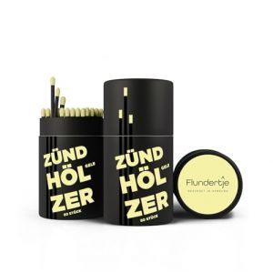 Flundertje Lot de 3 allumettes de Hambourg - Longues, 10 cm, color&eacute;es - Grandes allumettes pour allumer des bougies ou comme allume-feu de chemin&eacute;e - Belle bo&icirc;te d'allumettes comme d&eacute;coration ou (dat Flundertje, neuf)