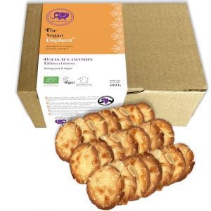 Tuiles aux Amandes Bio & Vegan aux Amandes Effilées et Dorées. 200g (1 Boite de 200G) (The Vegan Elephant Products, neuf)