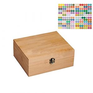 RoseFlower Boîte Huile Essentielle Aromathérapie Boîte de Stockage, 30 Trous imperméable Aromathérapie Boîte de Rangement en Bois - Organisateur Voyage Étui de Transport pour Voyage et Présentation (BrightLearnMarketEU, neuf)