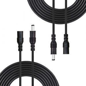 Liwinting 2 pi&egrave;ces 1 M&egrave;tres Rallonge Cordon d'alimentation DC 2,1mm x 5,5 mm M&acirc;le &agrave; Femelle Connecteur pour Adaptateur Secteur, LED, CCTV Camera Power, Voiture, Moniteurs, et Plus - Noir (Liwinting FR, neuf)